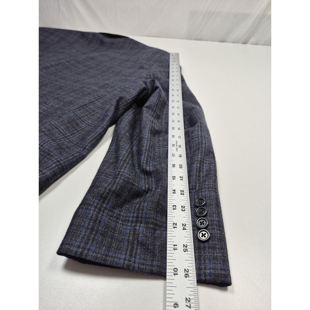 Oak Hill Premium Blazer Mens 3XLT Big Tall Gray Wool Plaid Sport Coat FLAW - Picture 11 of 13